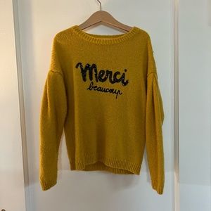 Merci Beaucoup yellow sweater size 8.